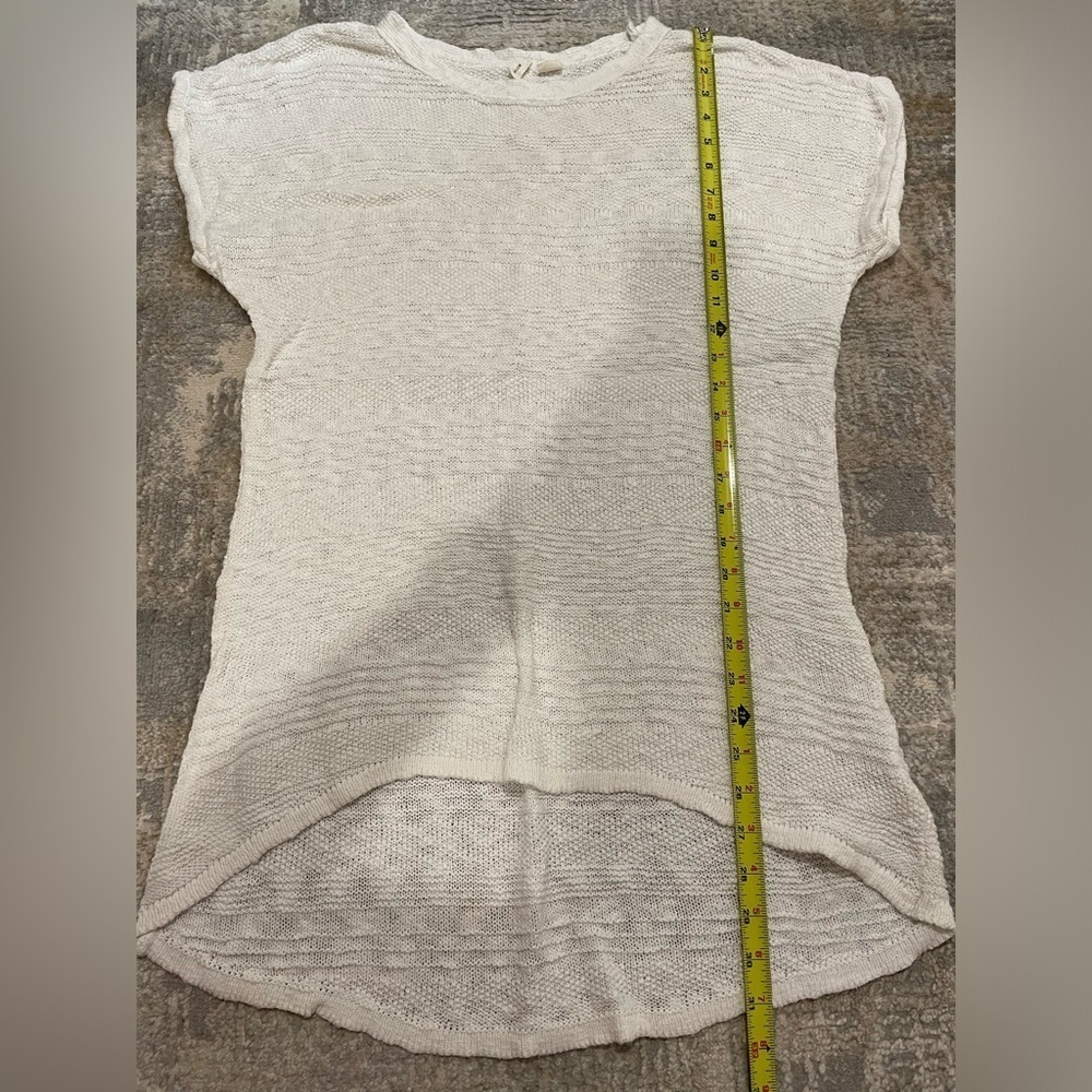 Moth Anthropologie White Cotton Slub Knit Short
Dolman Sleeve High Low Tunic Med - Picture 2 of 9